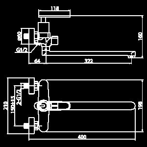 Смеситель для ванны Elghansa Darrel 5305050 хром купить в интернет-магазине сантехники Sanbest