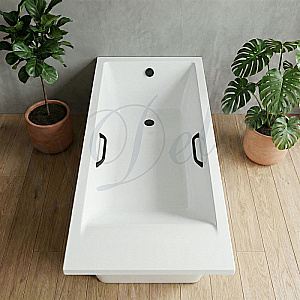 Ванна с узким бортом Delice Diapason DLR330049RB-G 170х70 белая/ручки черные купить в интернет-магазине Sanbest