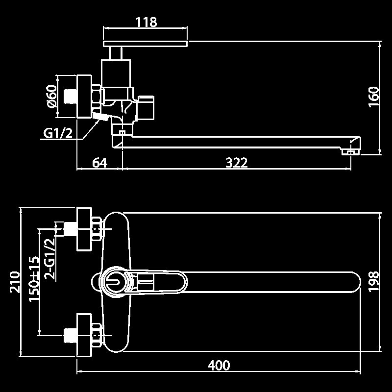 Смеситель для ванны Elghansa Darrel 5305050 хром купить в интернет-магазине сантехники Sanbest