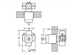 Скрытая часть 1-ФУНКЦ Bravat Rhein D999CP-ENG купить в интернет-магазине сантехники Sanbest