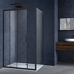 Душевой уголок Vincea Alpha VSR-3AL9012CLB 120x90 стекло прозрачное/профиль черный купить в интернет-магазине Sanbest