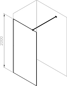 Душевое ограждение Ravak Walk-In Air Wall 90 GW9W70300Z1C профиль черный/стекло прозрачное купить в интернет-магазине Sanbest