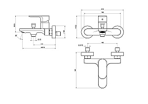 Смеситель для ванны Aquatek Альфа AQ1940MB черный матовый купить в интернет-магазине сантехники Sanbest