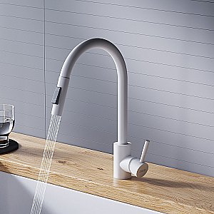 Смеситель для кухни Dorff Logic D3007533 белый матовый купить в интернет-магазине сантехники Sanbest