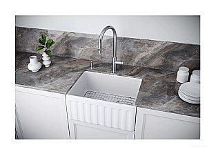 Кухонная мойка Paulmark GLAMP 61 DUO PM086146-WH белая купить в интернет-магазине сантехники Sanbest