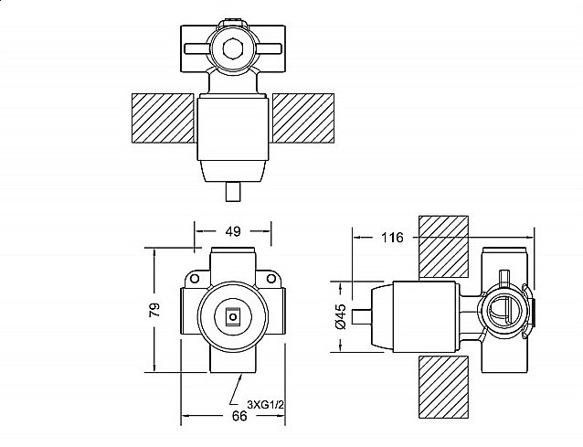 Скрытая часть 1-ФУНКЦ Bravat Rhein D999CP-ENG купить в интернет-магазине сантехники Sanbest