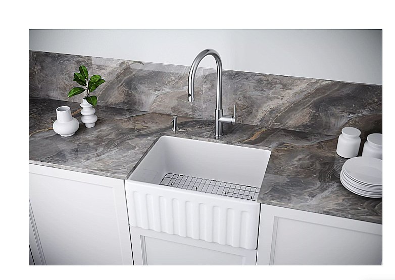 Кухонная мойка Paulmark GLAMP 61 DUO PM086146-WH белая купить в интернет-магазине сантехники Sanbest