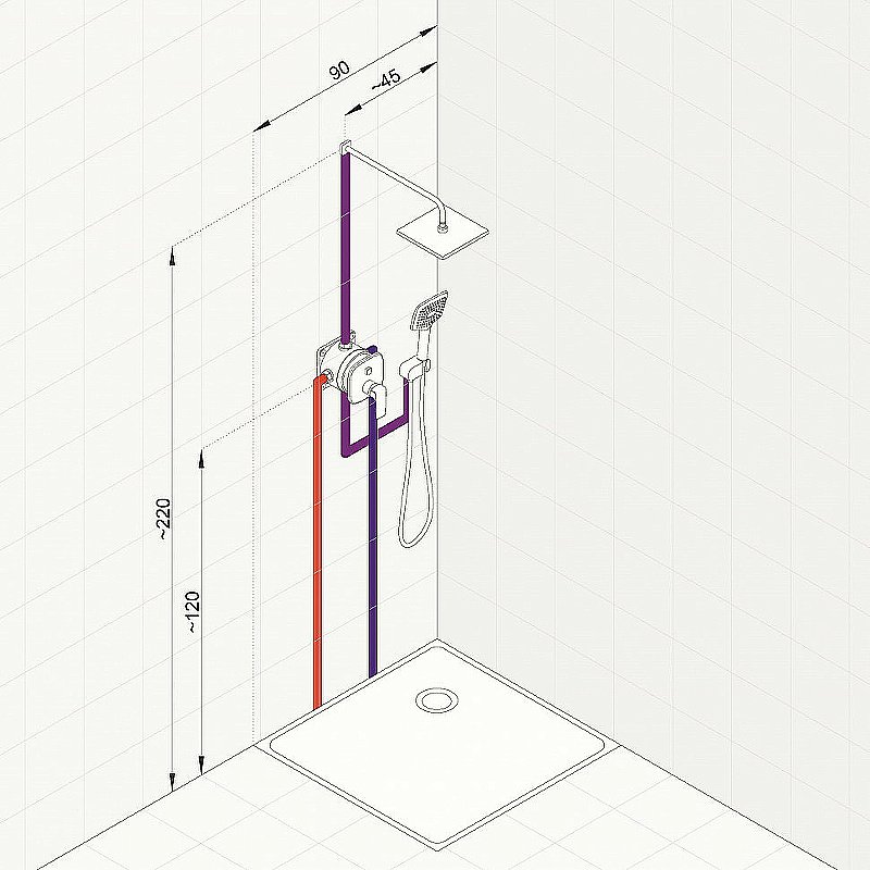 Душевая система KLUDI AMEO 416720575 купить в интернет-магазине сантехники Sanbest