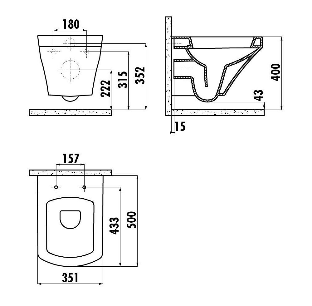 Унитаз подвесной CREAVIT SORTI SR320-11CB00E белый купить в интернет-магазине Sanbest