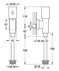 Сливной механизм для писсуара Grohe Tectron 37421000 купить в интернет-магазине сантехники Sanbest