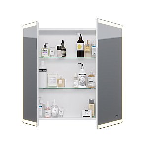 Шкаф зеркальный c LED-подсветкой Dreja POINT 80x90 белый купить в интернет-магазине сантехники Sanbest