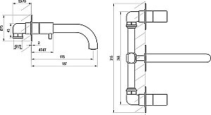 Смеситель для раковины Ravak Espirit X070276 черный матовый купить в интернет-магазине сантехники Sanbest