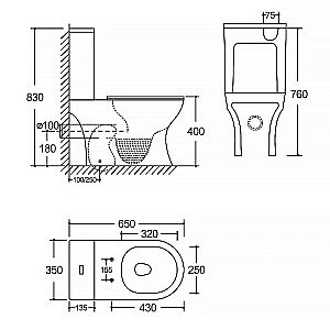 Инсталляция для унитаза Azario AZ-8010-1000 купить в интернет-магазине сантехники Sanbest
