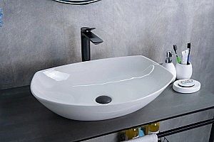 Раковина накладная Gid Creativo 56 N9137 51177 белая купить в интернет-магазине Sanbest