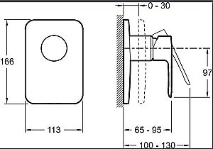 Встраиваемый смеситель для душа Jacob Delafon MODULO E98702-CP купить в интернет-магазине сантехники Sanbest