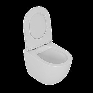 Унитаз подвесной D&K Matrix DT1396016 белый, безободковый, с крышкой микролифт купить в интернет-магазине Sanbest