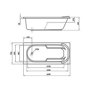 Ванна акриловая BERGES LUMBO 050002 160x75 купить в интернет-магазине Sanbest