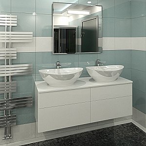 Тумба с раковиной Orange Otto Ot-130TuMDF+G56 130 белая для ванной в интернет-магазине Sanbest