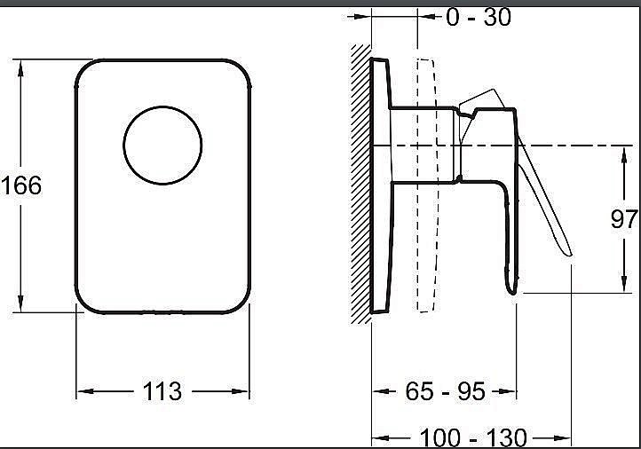 Встраиваемый смеситель для душа Jacob Delafon MODULO E98702-CP купить в интернет-магазине сантехники Sanbest
