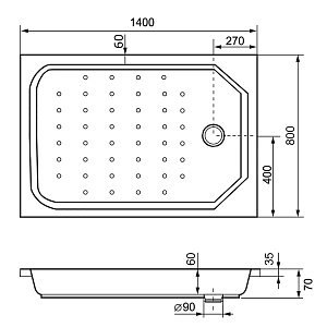 Душевой поддон RGW STYLE Acryl 80x140 купить в интернет-магазине Sanbest