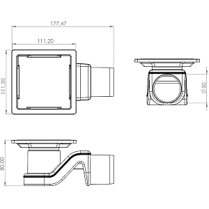 Душевой трап Timo Basic BD110-S50R купить в интернет-магазине Sanbest