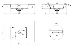 Раковина подвесная Salini Onda 1402201MF 80 из искусственного камня S-Stone, матовая, цвет по RAL полностью купить в интернет-магазине Sanbest