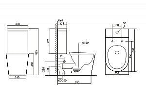 Унитаз-компакт Abber Bequem AC1112T белый, безободковый, с крышкой микролифт, слив-торнадо, с бачком купить в интернет-магазине Sanbest