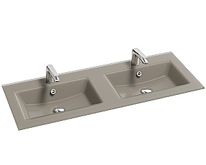 Раковина стеклянная Jacob Delafon Sherwood EB1831RU-DE5 120 двойная, матовый базальт купить в интернет-магазине Sanbest