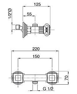 Смеситель для душа Cezares APHRODITE-DS-03/24-O золото купить в интернет-магазине сантехники Sanbest