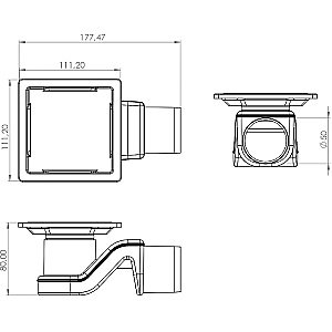 Душевой трап Timo Basic BD110-S50R купить в интернет-магазине Sanbest
