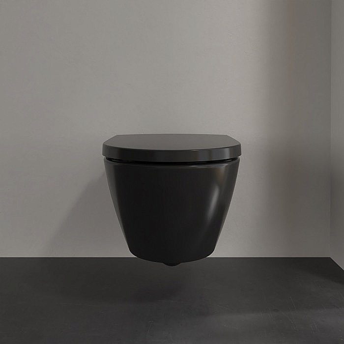 Унитаз подвесной Villeroy&Boch Subway 2.0 5614R0R7 черный матовый, безободковый купить в интернет-магазине Sanbest