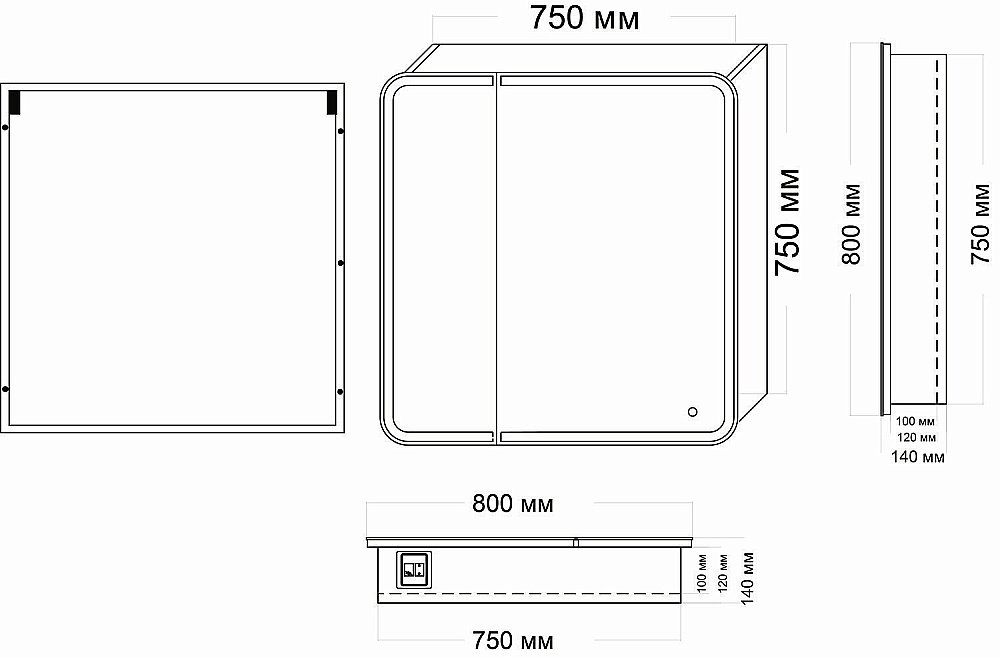 Зеркальный шкаф Grossman АДЕЛЬ 80 правый белый купить в интернет-магазине сантехники Sanbest