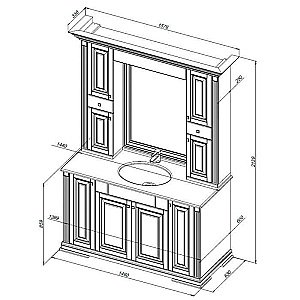 Зеркало со шкафом Aquanet Кастильо 140 белое в ванную от интернет-магазине сантехники Sanbest