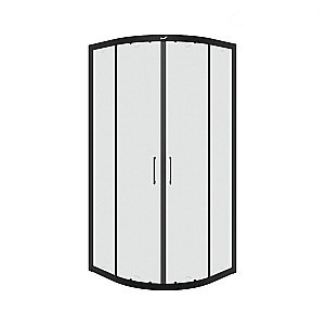 Душевой уголок CeruttiSpa Viva 11222 90x90 стекло прозрачное/профиль черный купить в интернет-магазине Sanbest