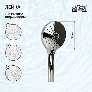 Душевая лейка Paini Catania CTCR155F3D100 хром купить в интернет-магазине сантехники Sanbest