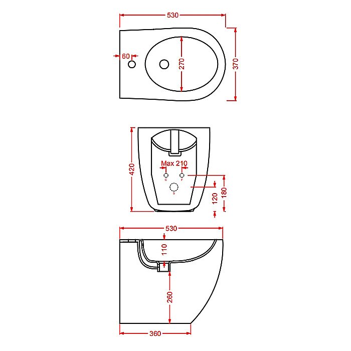 Биде напольное Artceram FILE 2.0 FLB002 Cocoa купить в интернет-магазине Sanbest