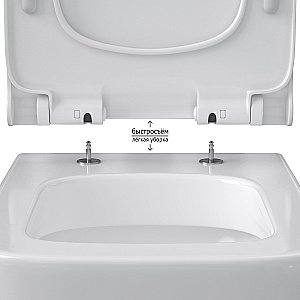 Унитаз подвесной  BERGES QUATTRO S 082149 безободковый, с крышкой микролифт купить в интернет-магазине Sanbest