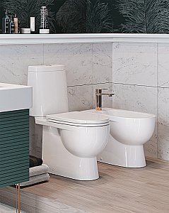 Унитаз-компакт Sanita luxe Fest Comfort FSTSLCC01040622 с бачком, с крышкой микролифт, белый купить в интернет-магазине Sanbest