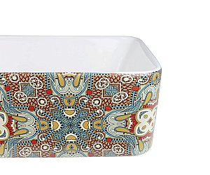 Раковина накладная Bronze de Luxe Cozy 48 1237V белая, с декором купить в интернет-магазине Sanbest