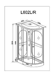 Душевая кабина DTO L602 R 98701 120x80 LED купить в интернет-магазине Sanbest