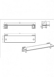 Полка CeramaLux Gamma 12311 хром купить в интернет-магазине сантехники Sanbest