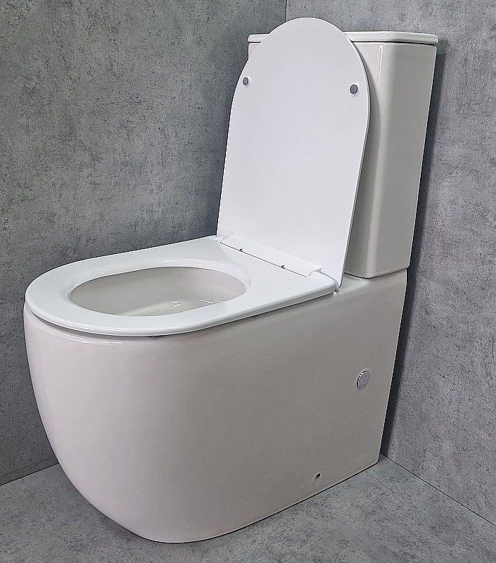 Унитаз напольный CeramaLux TR2176 белый, с бачком, с крышкой микролифт, слив торнадо купить в интернет-магазине Sanbest