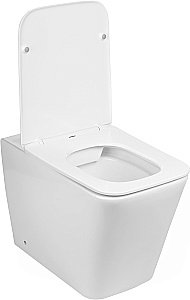 Комплект унитаза WeltWasser AMBERG 404 + GELBACH 002 GL-WT + AMBERG RD-CR белый глянцевый, безободковый, с крышкой микролифт, с бачком скрытого монтажа и кнопкой хром глянцевый купить в интернет-магазине Sanbest