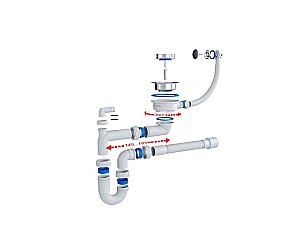 Сифон для кухонных моек Paulmark Trust PM1022-CR хром купить в интернет-магазине сантехники Sanbest