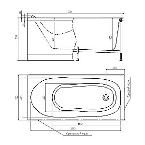 Акриловая ванна Timo KILO1570 150x70 белая купить в интернет-магазине Sanbest