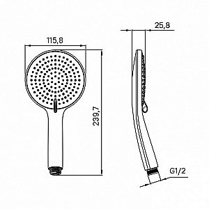 Душевая лейка Iddis Optima Home OPH3F0Bi18 черная купить в интернет-магазине сантехники Sanbest