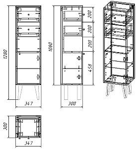 Шкаф напольный Dreja LUNO 99.2005 35 белый глянец для ванной в интернет-магазине сантехники Sanbest