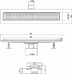 Душевой трап ESBANO ECO E-NICE-70MC 70 матовый хром купить в интернет-магазине Sanbest