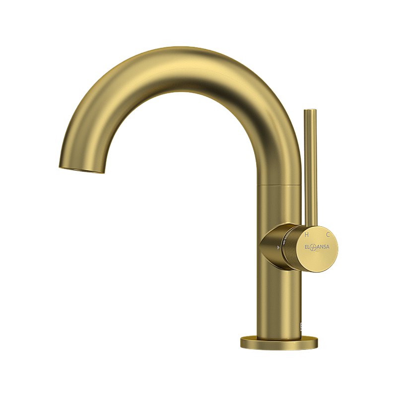 Смеситель для раковины Elghansa RADIANT XQ 1637181-MattGold матовое золото купить в интернет-магазине сантехники Sanbest
