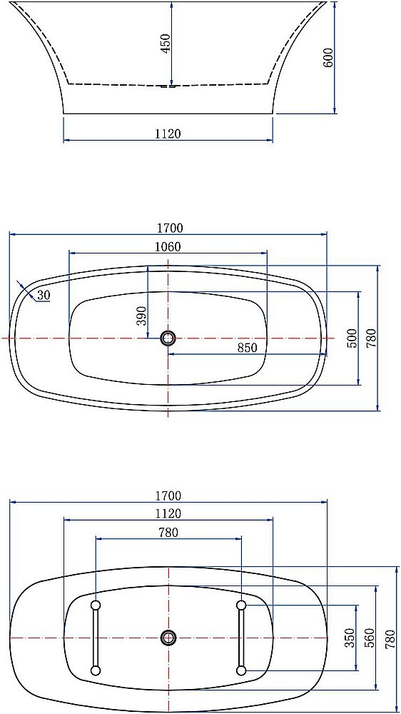 Акриловая ванна Aquanet Family Smart 293084 170x78 Matt Finish купить в интернет-магазине Sanbest